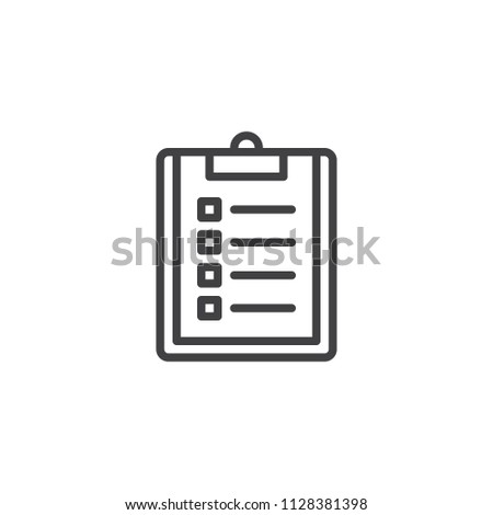 Clipboard outline icon. linear style sign for mobile concept and web design. Checklist simple line vector icon. Symbol, logo illustration. Pixel perfect vector graphics