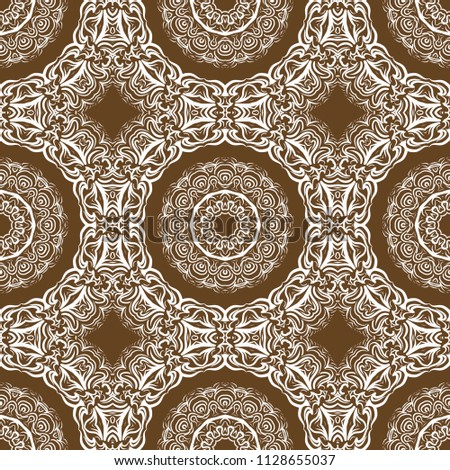 Decorative floral wallpaper for interior design. Modern geometric ornament. Seamless vector bohemian illustration