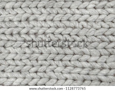 Wool thick woven texture grey isolated close up macro