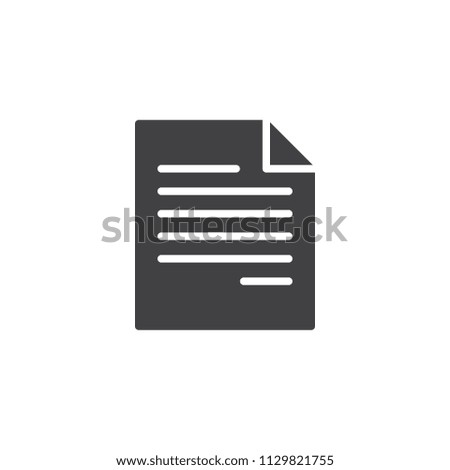 Paper Document vector icon. filled flat sign for mobile concept and web design. Text file simple solid icon. Symbol, logo illustration. Pixel perfect vector graphics