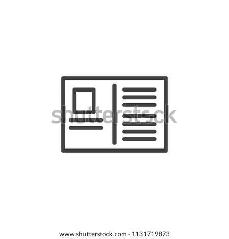 Postcard outline icon. linear style sign for mobile concept and web design. Postal card simple line vector icon. Symbol, logo illustration. Pixel perfect vector graphics