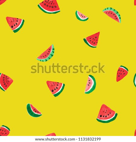 pattern watermelon on isolated background fresh for summer. watercolor