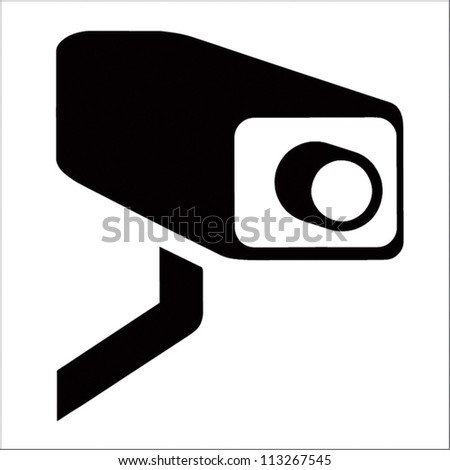 White Surveillance Camera (CCTV) Warning Sign