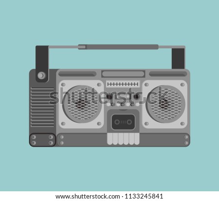Boombox retro isolated. tape recorder Vector illustration
