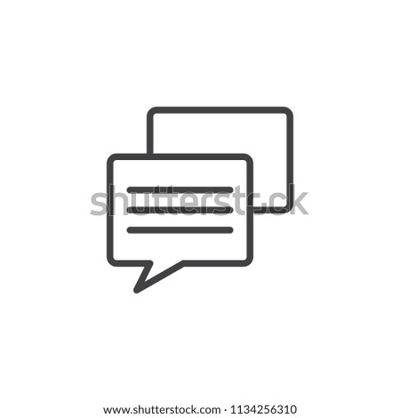 Speech bubble text outline icon. linear style sign for mobile concept and web design. Conversation simple line vector icon. Symbol, logo illustration. Pixel perfect vector graphics