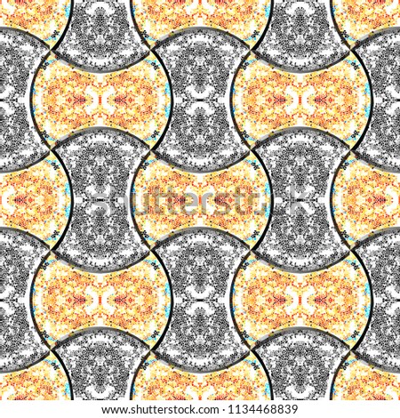 Melting colorful symmetrical pattern for textile, ceramic tiles, wallpapers and design