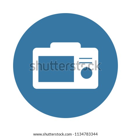camera screen icon in Badge style  on white background