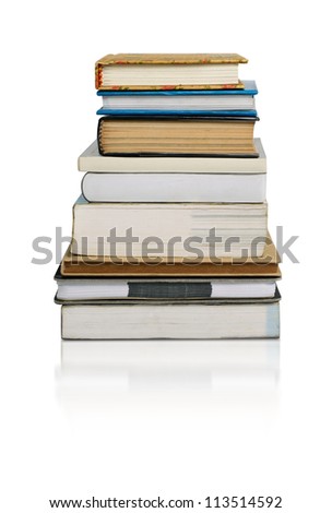 books stack isolated on white background with clipping path