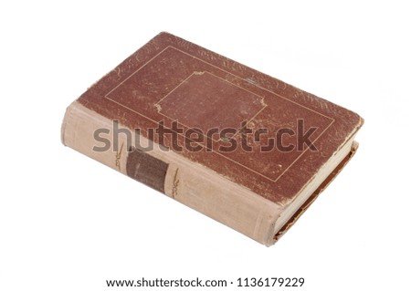 Book in a brown cover isolated on white background. Front view.