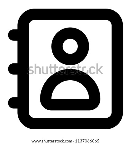 Square shape book with contacts sign denoting icon for address book 
