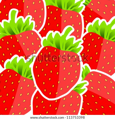 Background from strawberries vector illustration