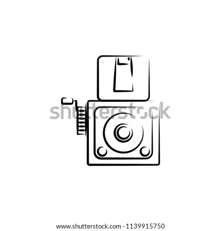 old movie camera outine logo style icon. Element of photo icon for mobile concept and web apps. Outline old movie camera icon can be used for web and mobile on white background