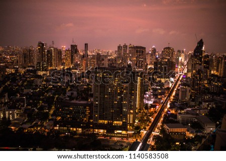 Skyline Skyscraper Bangkok by Night sunset sunrise