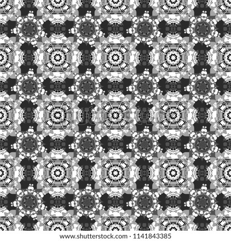 Vector seamless pattern. Modern stylish texture with white, gray and black tiles. Simple graphic design. Trendy hipster geometry. Repeating geometric tile pattern.