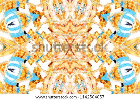 Colorful symmetrical horizontal pattern for textile, ceramic tiles and design