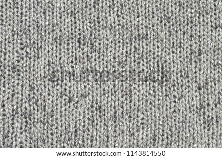 Rough woolen grey knit texture as background.