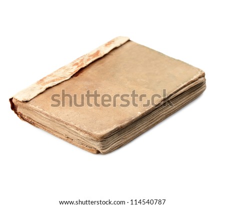 Old dirty book isolated on white