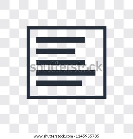 Left side alignment vector icon isolated on transparent background, Left side alignment logo concept