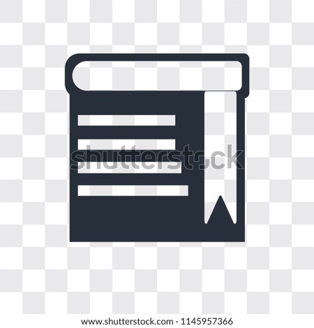 Book with bookmark vector icon isolated on transparent background, Book with bookmark logo concept