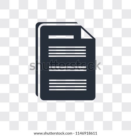 Document vector icon isolated on transparent background, Document logo concept