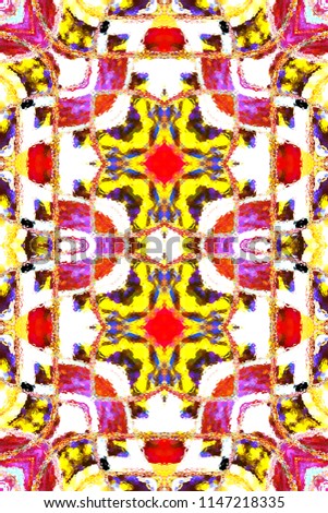 Colorful symmetrical vertical pattern for textile, tiles and design