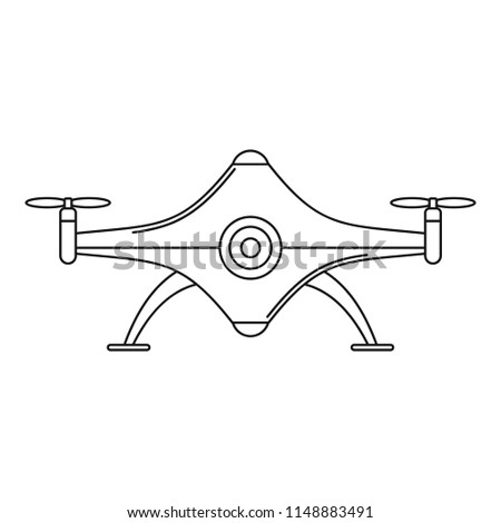 Futuristic drone icon. Outline futuristic drone vector icon for web design isolated on white background