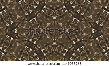 Abstract Paint Brush Ink Explode Spread Smooth Concept Symmetric Pattern Ornamental Decorative Kaleidoscope Movement Geometric Circle and Star Shapes