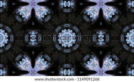 Abstract Paint Brush Ink Explode Spread Smooth Concept Symmetric Pattern Ornamental Decorative Kaleidoscope Movement Geometric Circle and Star Shapes
