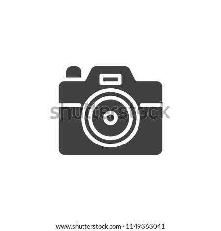 Photo camera vector icon. filled flat sign for mobile concept and web design. simple solid icon. Symbol, logo illustration. Pixel perfect vector graphics