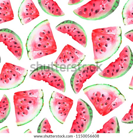 Watercolor Watermelon Pattern