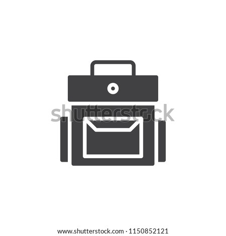 School bag vector icon. filled flat sign for mobile concept and web design. Backpack simple solid icon. Symbol, logo illustration. Pixel perfect vector graphics