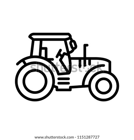 Tractor outline vector icon.