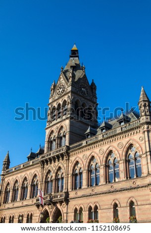 A view of the magnificent Chester Town Hall, in the city of Chester in Cheshire, UK. 