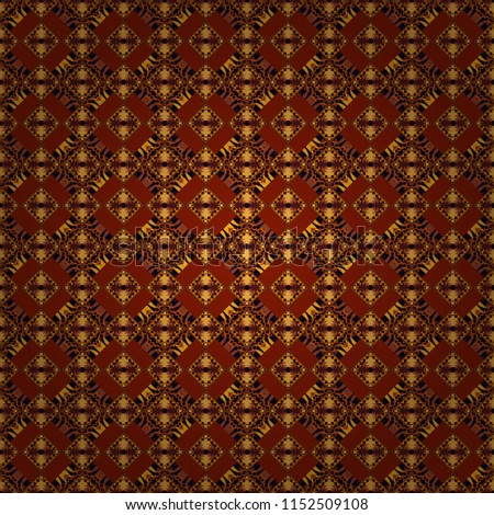 Vector seamless pattern. Trendy hipster geometry. Repeating geometric tile pattern. Modern stylish texture with black, brown and red tiles. Simple graphic design.