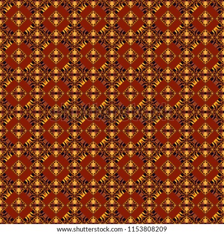 Seamless geometric vector pattern. Modern ornament with red, black and brown elements. Geometric abstract pattern.