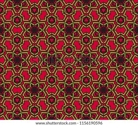 Red Abstract geometric pattern. Tribal ethnic ornament in arabic style. 