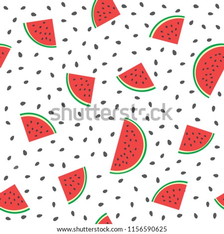 Seamless watermelons pattern. Background with watermelon slices.