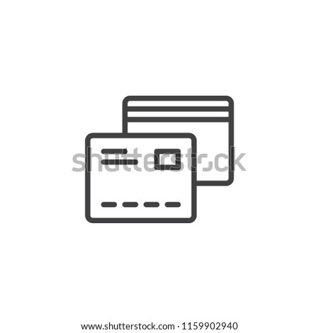 Credit card outline icon. linear style sign for mobile concept and web design. Payment card simple line vector icon. Symbol, logo illustration. Pixel perfect vector graphics