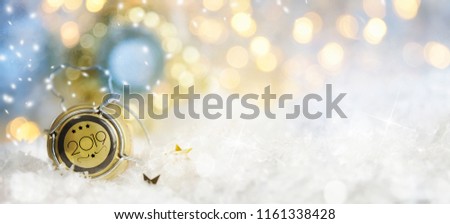 Christmas and New Year holidays background, winter season. Christmas greeting card with champagne cork
