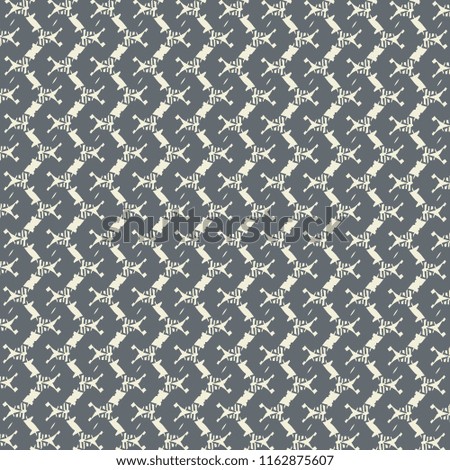 Meander geometric motif in blue gray and ivory. Textile pattern. Vector illustration.