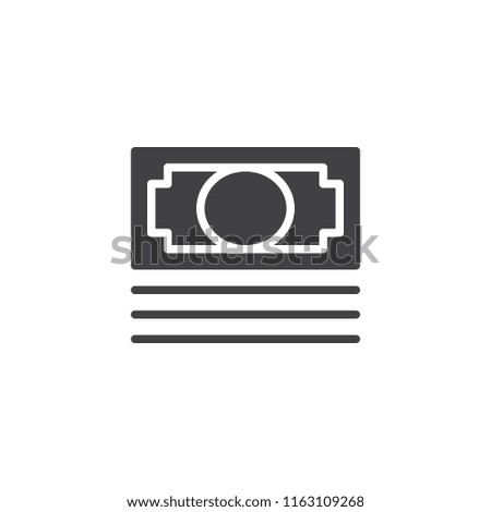 Money bill stack vector icon. filled flat sign for mobile concept and web design. Dollars simple solid icon. Symbol, logo illustration. Pixel perfect vector graphics