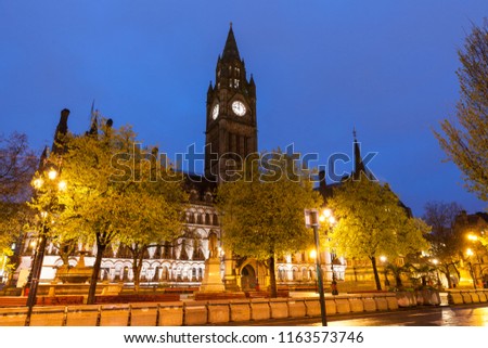 Manchester Town Hall. Manchester, North West England, United Kingdom.