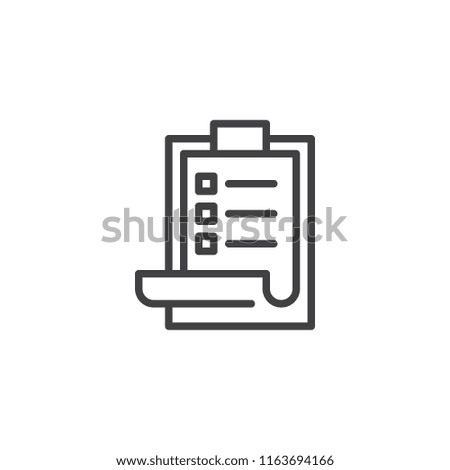Clipboard Task outline icon. linear style sign for mobile concept and web design. Checklist, planning simple line vector icon. Symbol, logo illustration. Pixel perfect vector graphics