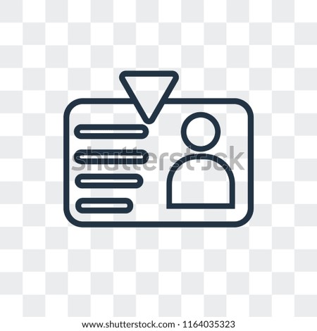 Id card vector icon isolated on transparent background, Id card logo concept