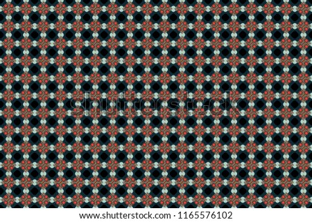 Perfect for printing on fabric or paper. Islam, Arabic, Indian, ottoman motifs. Seamless pattern tile. Vintage raster decorative elements in black, blue and red tones.
