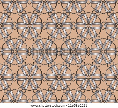 Seamless silver ornament in arabian style. Geometric abstract background. Pattern for wallpapers and backgrounds.