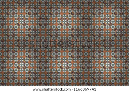 Abstract kaleidoscope brown, gray and green background. Seamless pattern illustration for design. Raster illustration. Bright flower.