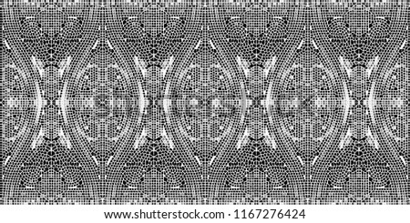 Seamless mosaic black and white pattern for textile, ceramic tiles and design