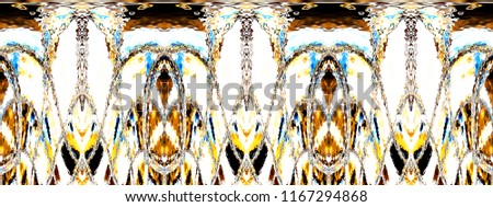 Colorful horizontal kaleidoscopic pattern for textile, ceramic tiles, wallpapers and design