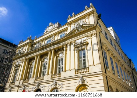 Palace Building in the City Center Street View of Wien, Austria in Spring Season